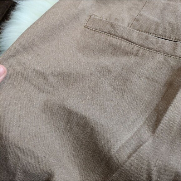 Peruvian Connection Linen Blend Beige Khaki Tan Wide Straight Leg Pants 12 - Picture 5 of 7